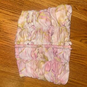 Pink and Yellow Tie-Dye Tube Top